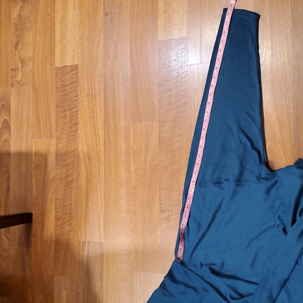 Free People Sundown Cowl blue neck ruched midi sneath dress long sleeves Large - Picture 13 of 13